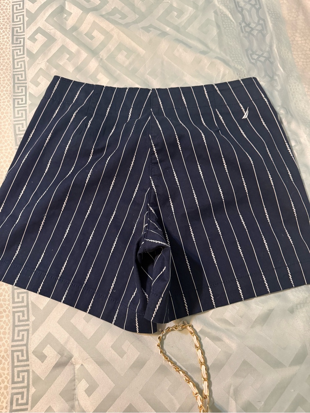 Nautica Navy with White Pinstripe Bermuda Shorts